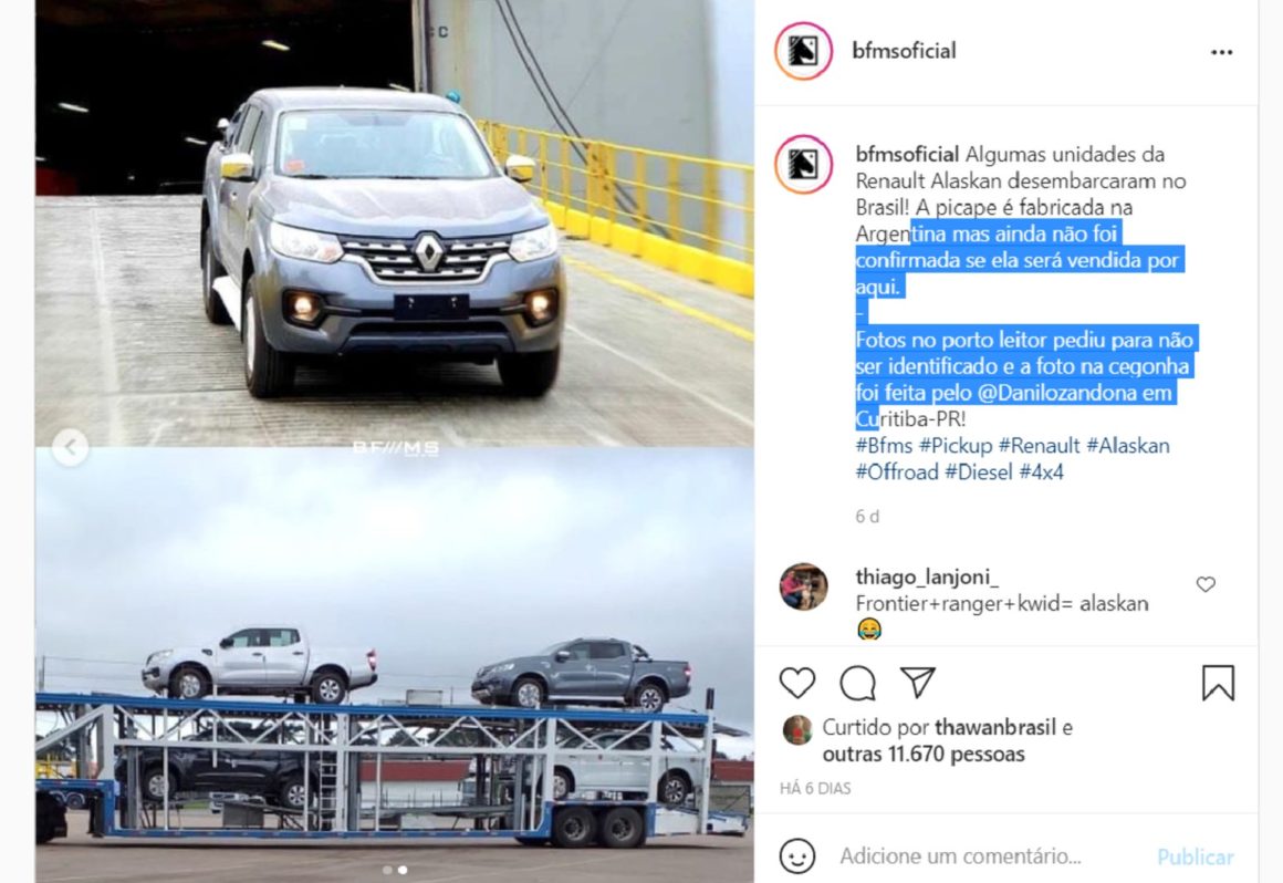 Renault Alaskan é flagrada no Brasil