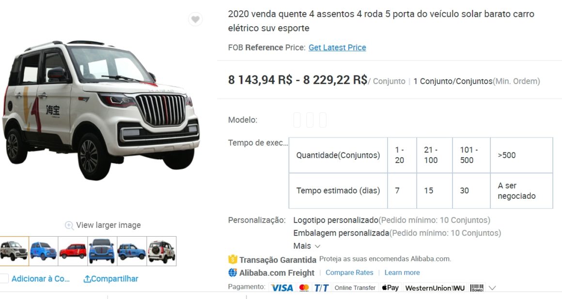 SUV elétrico barato Alibaba